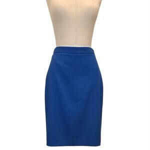 J.Crew No. 2 100% Wool Pencil Skirt Size 2 Cobalt Blue Business Work Skirt EUC